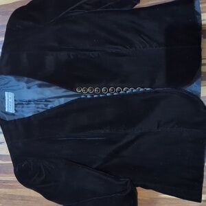 Samuel Blue Black Velvet Cropped Jacket